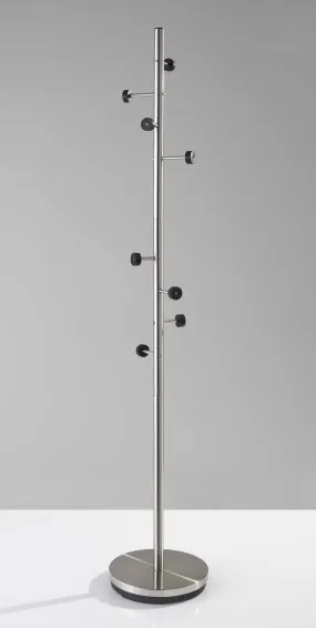 12" X 67.5" Brushed Steel Brushed Steel Coat Rack