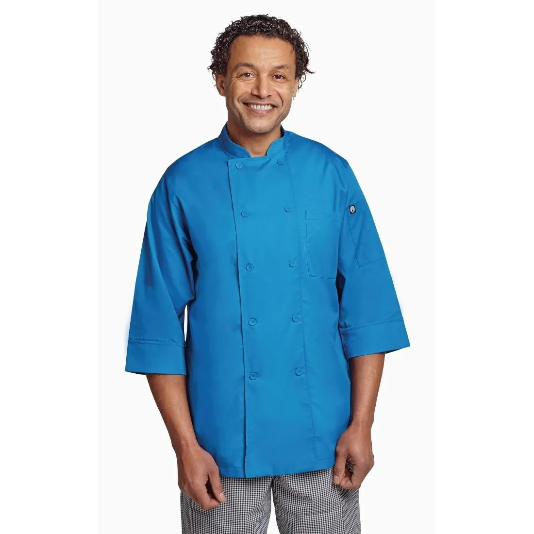 B178-XS Chef Works Unisex Chefs Jacket Blue XS