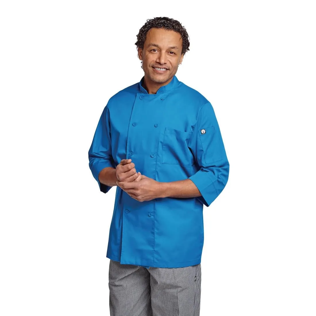 B178-XS Chef Works Unisex Chefs Jacket Blue XS