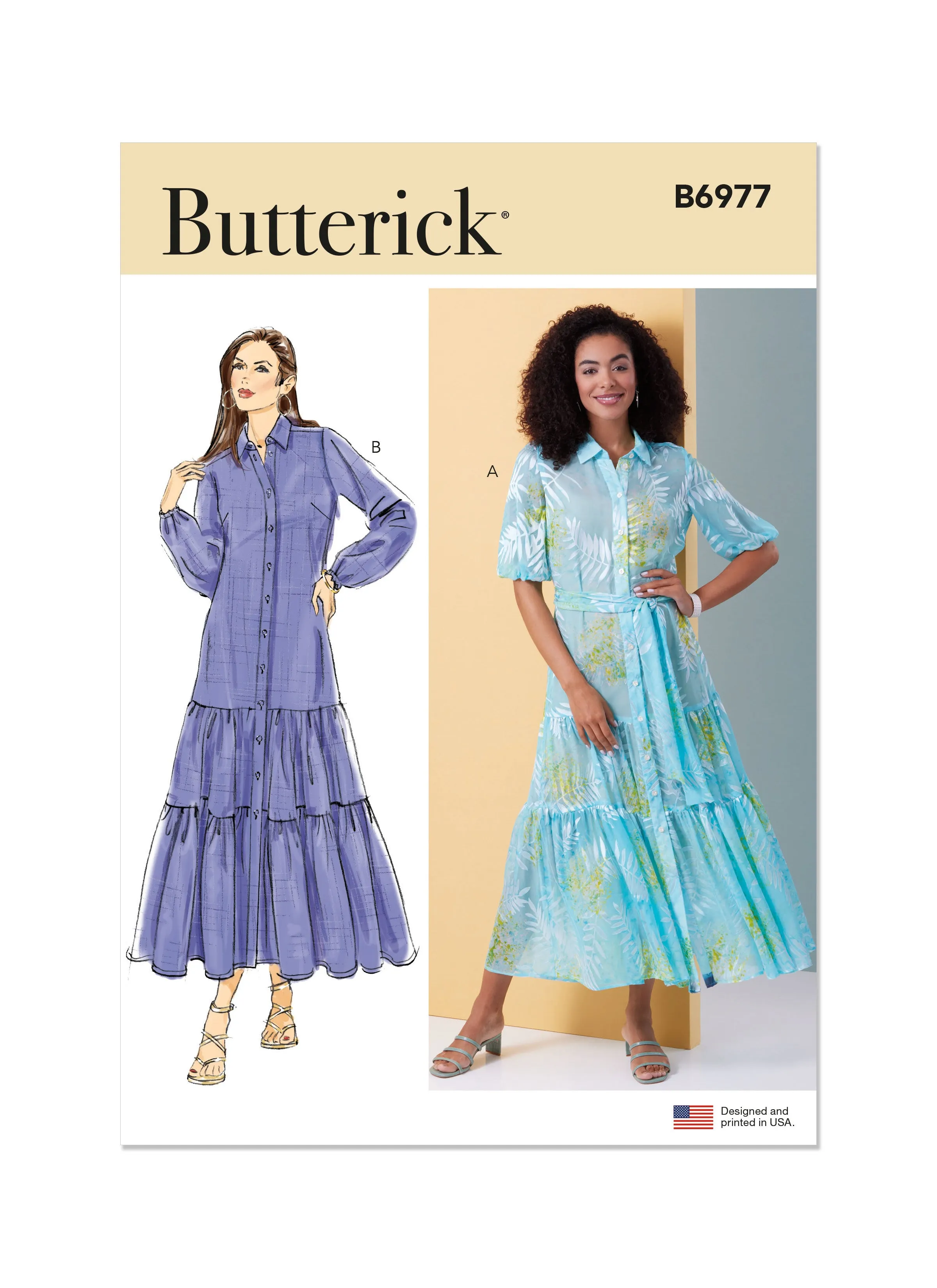 Butterick sewing pattern B6977 Misses' Dress and Sash