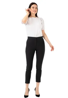 Charcoal High Waist Slim Fit Stretchy Skinny Work Pants