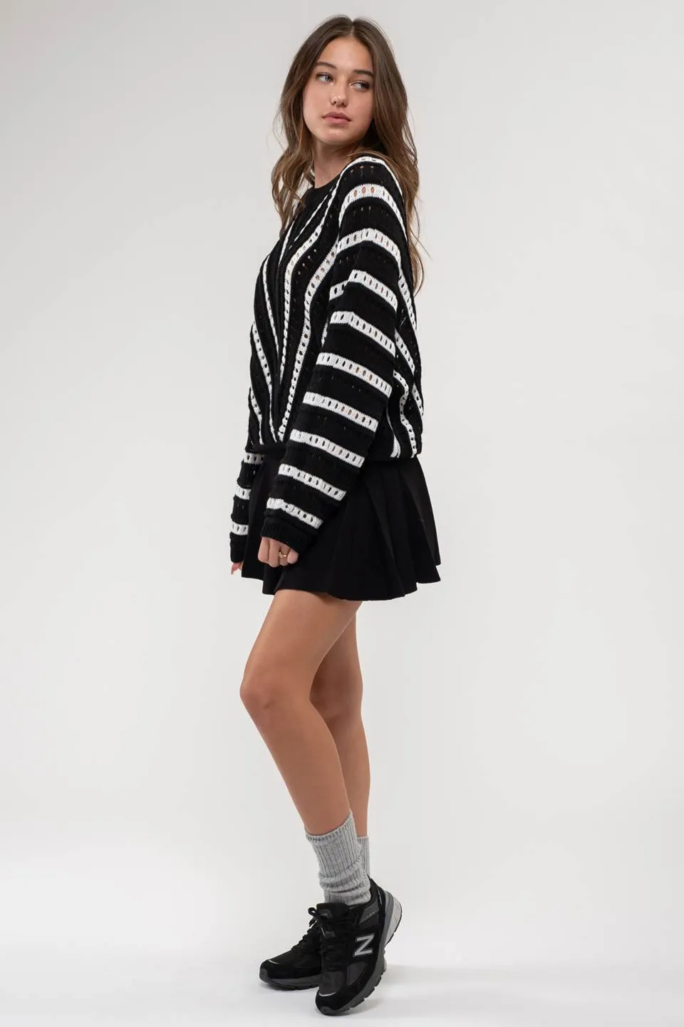 CHEVRON KNIT PULLOVER SWEATER