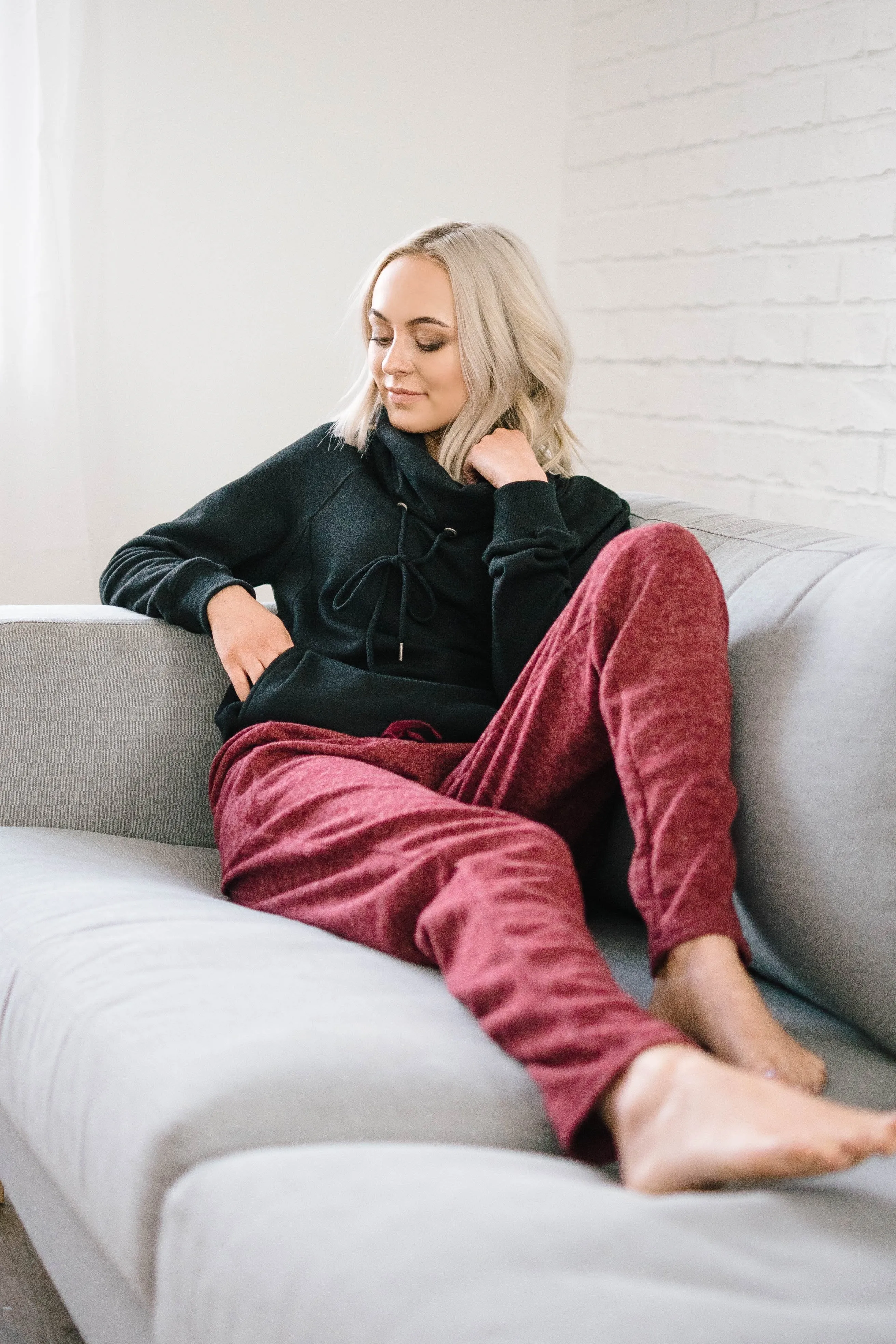 Cozy Joggers with Side Pockets in Ruby