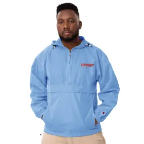 Embroidered Champion Packable Jacket Light Blue