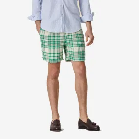 Garden Plaid Easy Shorts - Green