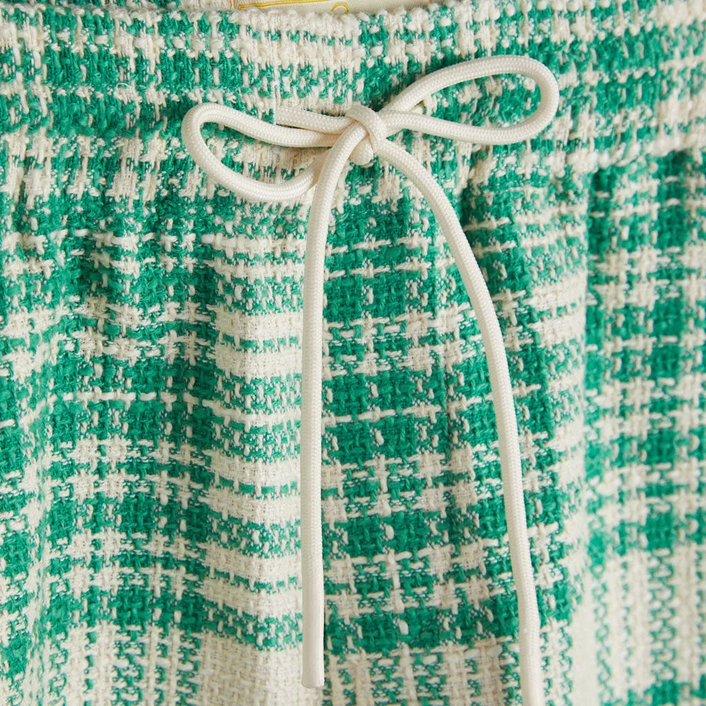 Garden Plaid Easy Shorts - Green