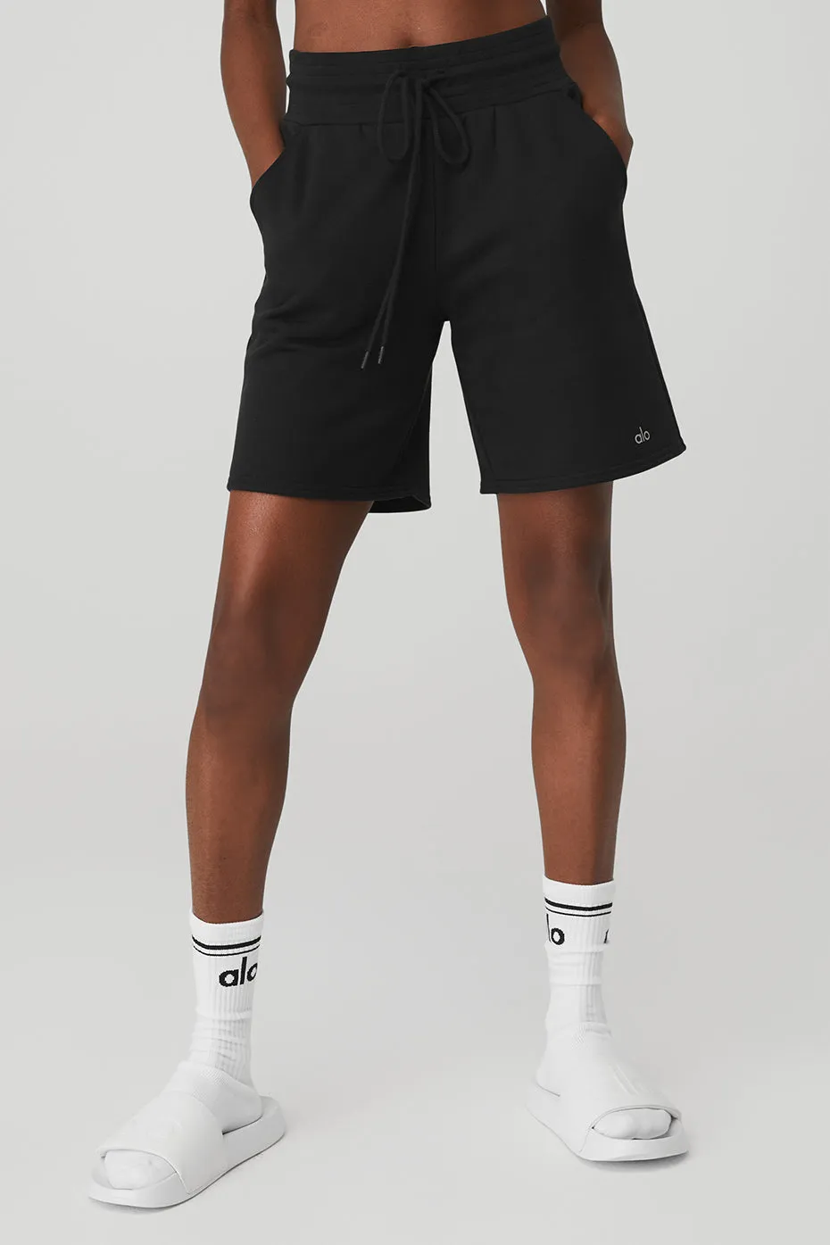 High-Waist Easy Sweat Short - Black