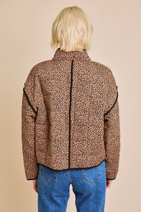 Leopard Collared Quilt Jacket