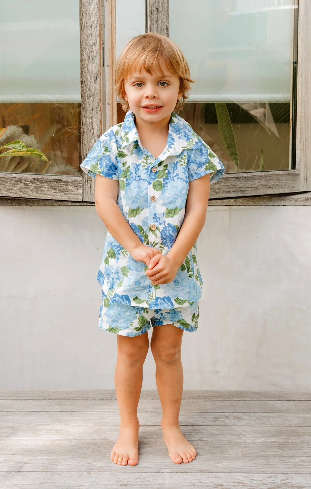 Lil Easy Shorts ~ Cottage Floral Blue