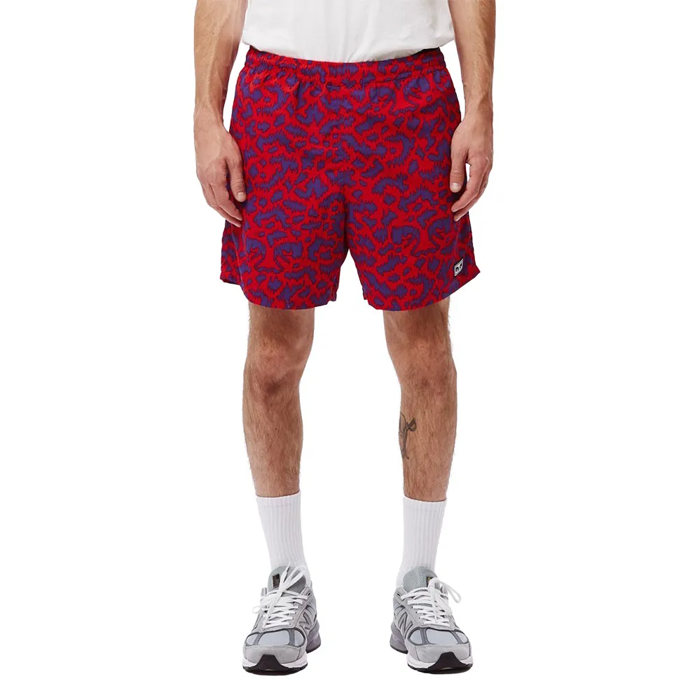 OBEY EASY RELAXED FUZZ SHORT // RED MULTI