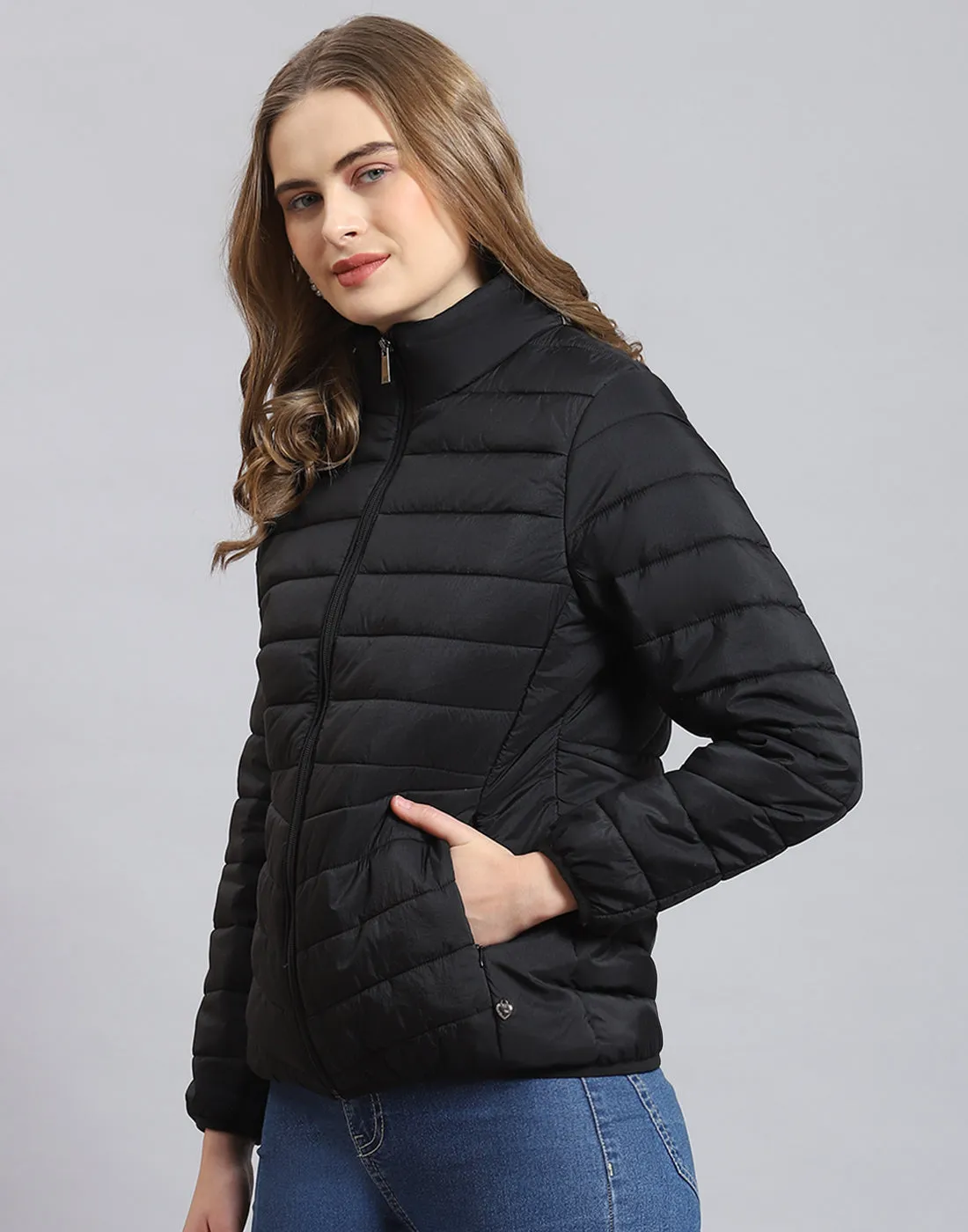 Pack it, style it, slay it, Women Black Packable Full Sleeve Jacket