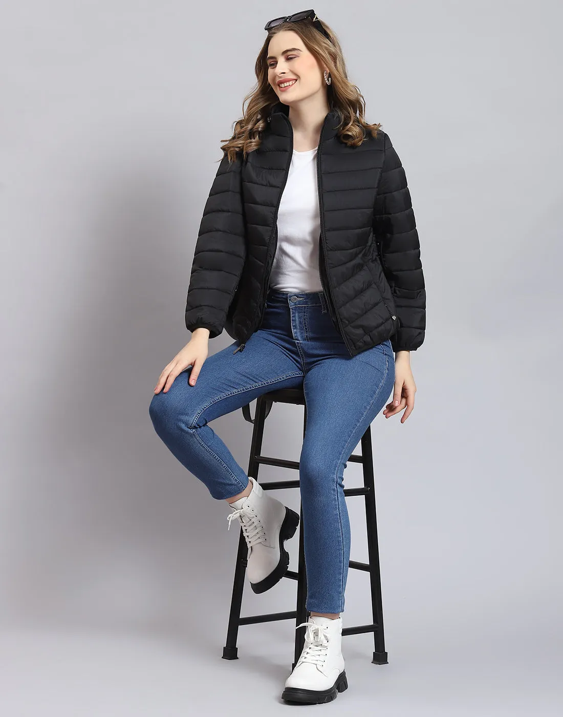 Pack it, style it, slay it, Women Black Packable Full Sleeve Jacket