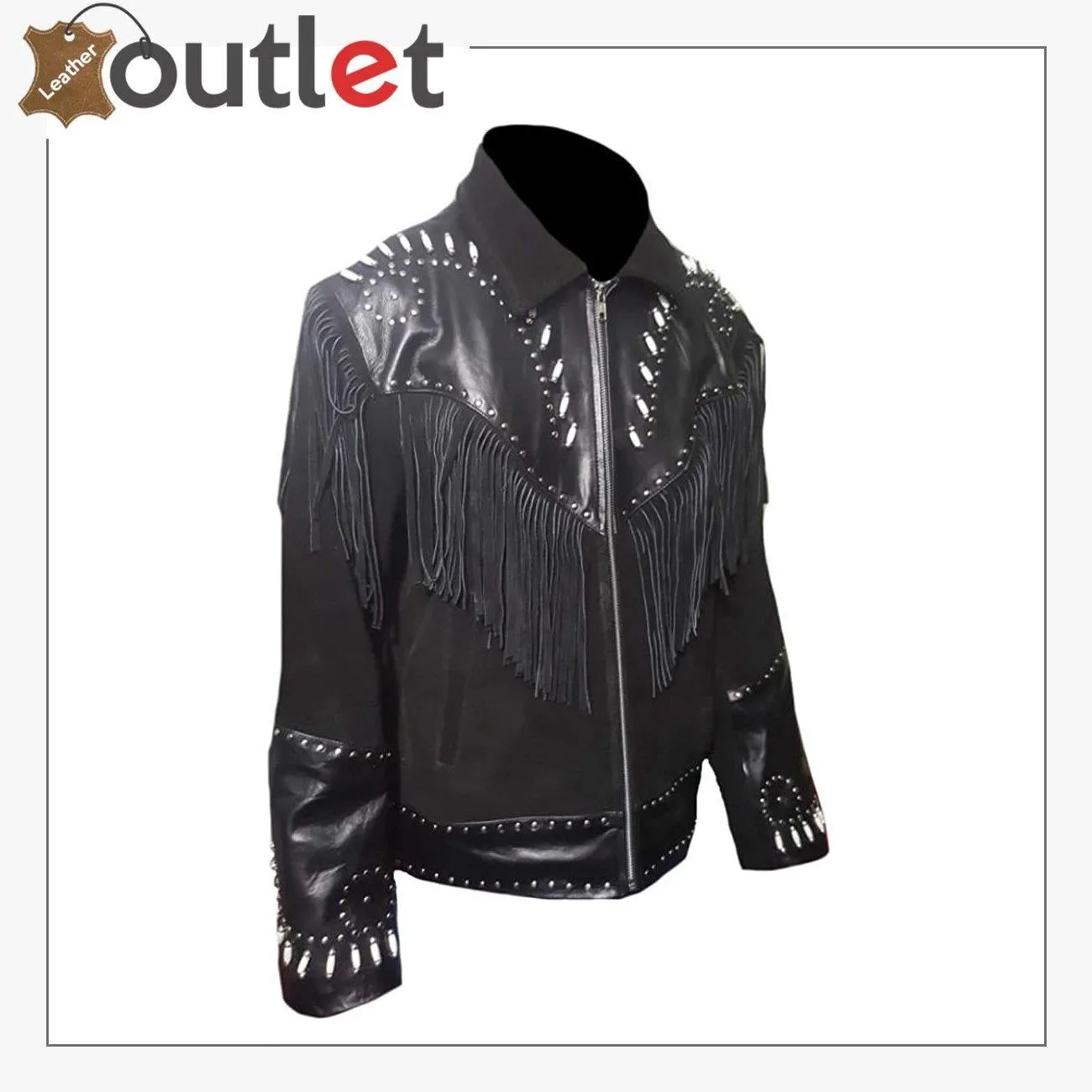 Real Black Western Leather Jacket For Men