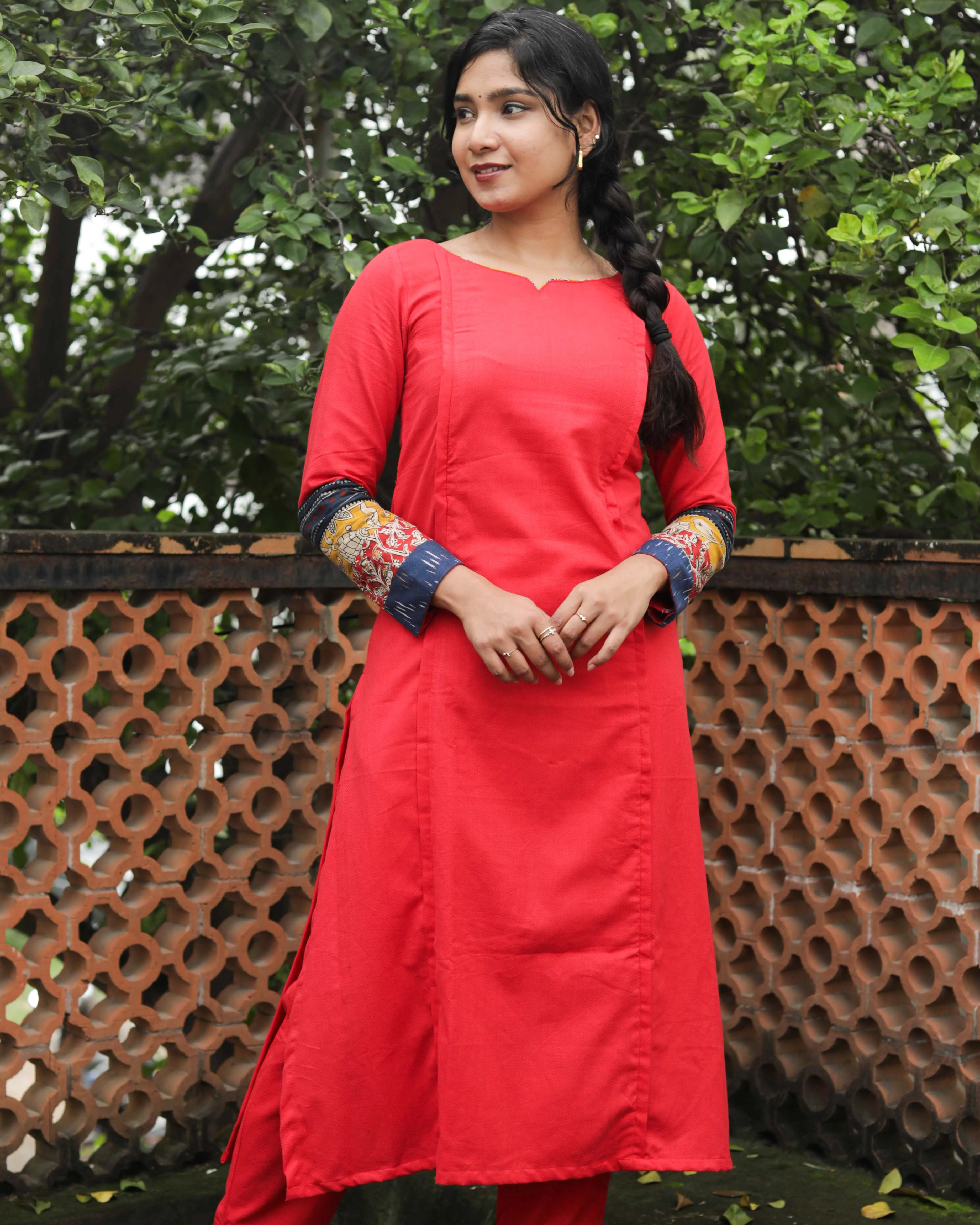 Red Velvet Bliss - Nursing Kurti / Coord Set