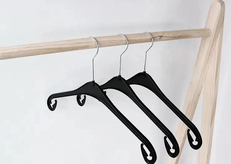 (Set of 10) Universal coat hanger Wardrobe organizer - Black