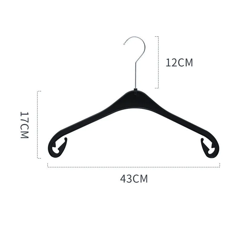 (Set of 10) Universal coat hanger Wardrobe organizer - Black