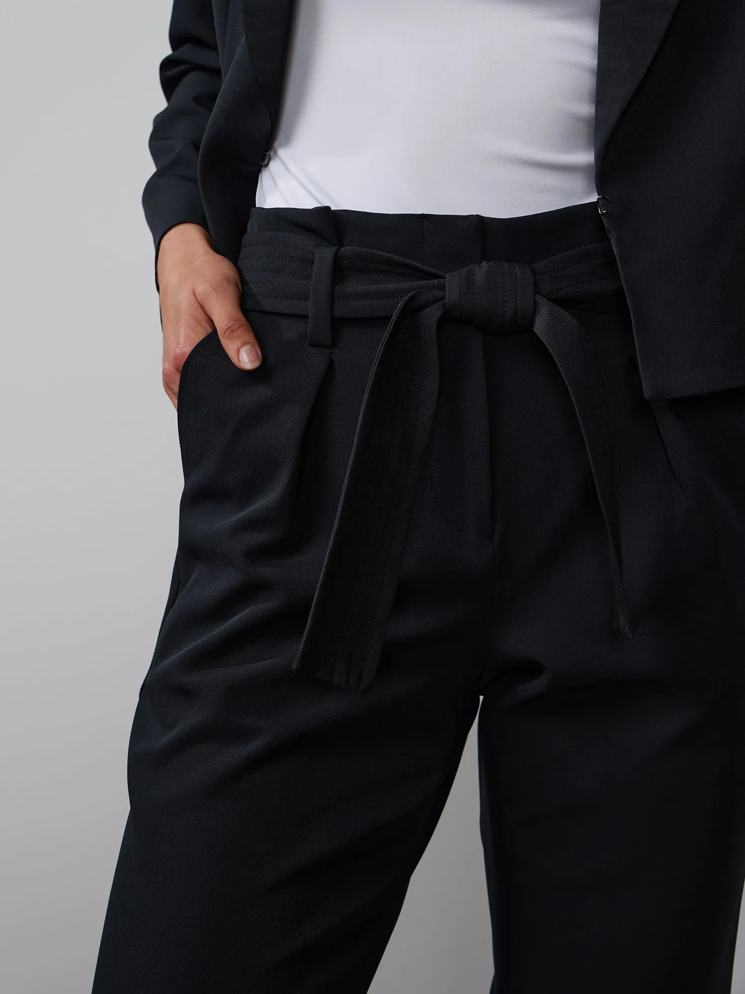 Straight Leg Tie Waist Pant