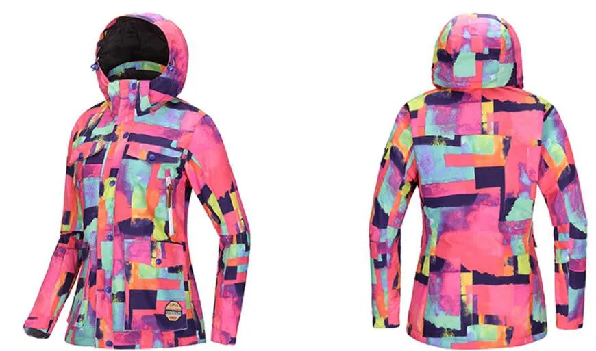 TOREAD Print Plaid Color Stylish Ski Jacket