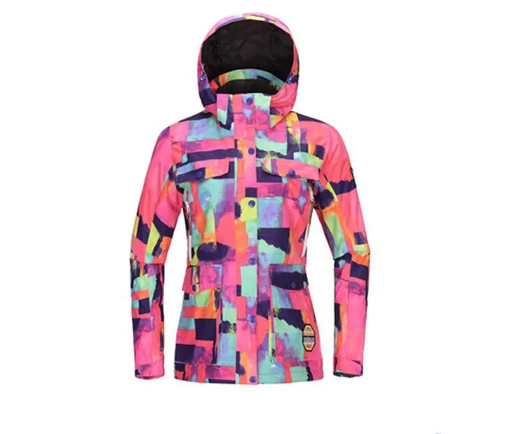 TOREAD Print Plaid Color Stylish Ski Jacket