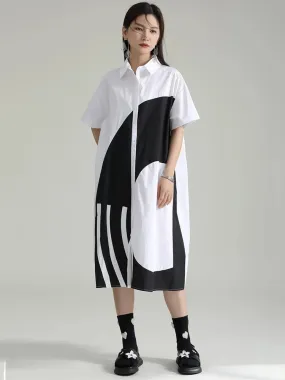 Women's Comfortable Chic White Oversized Blouse Dress